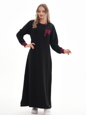 Bordo İkiiplik Cep Detaylı Spor Elbise Bordo İkiiplik Cep Detaylı Spor Elbise