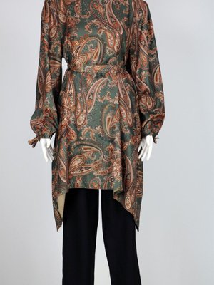 Haki Kendinden Desenli İkili Takım