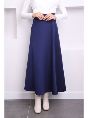 Lacivert Scuba Kloş Etek