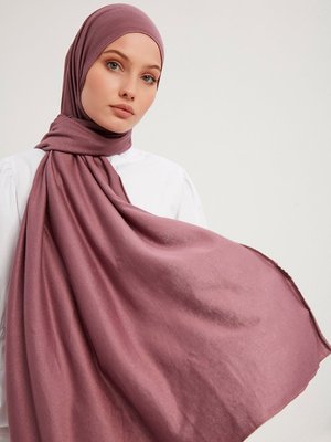 Gül Kurusu Likralı Penye Şal Koyu