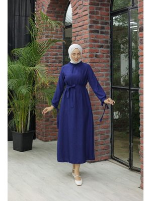 Elbise Keten Kolari Baglami Kemerli