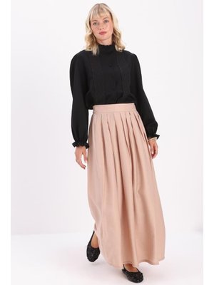 Vizon Pileli Kloş Etek Vizon Pileli Kloş Etek