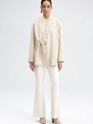 Bağlamalı Kaşe Ceket