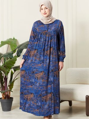 Büzgü Robadan Önü Düğmeli Viskon Kumaş Tessetür Giyim Anne Namaz Elbisesi Büzgü Robadan Önü Düğmeli Viskon Kumaş Tessetür Giyim Anne Namaz Elbisesi