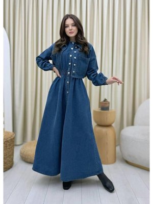 Premium Kalite Kot Jile Ve İkili Denim Ceket Elbise Takım