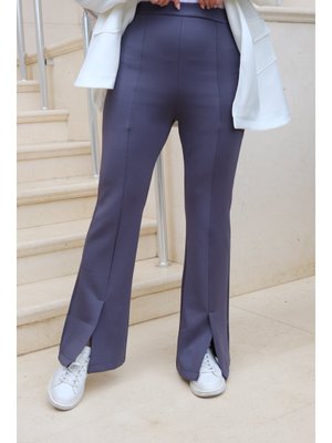 Füme Ön Yırtmaçlı Scuba Pantolon