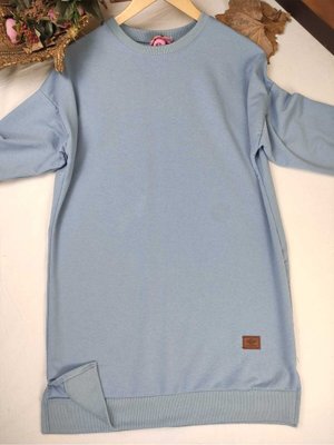 İki İplik Pamuk Penye Tesettür Tunik Sweatshirt İki İplik Pamuk Penye Tesettür Tunik Sweatshirt