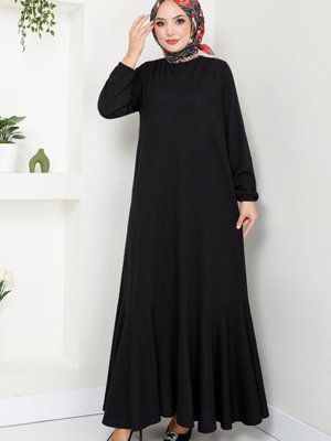 Manşeti Lastikli Elbise M Siyah Manşeti Lastikli Elbise M Siyah