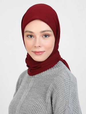 Bordo Pamuk Cazz Eşarp
