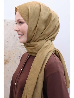 Karamel Desenli Pamuk Viskon Şal