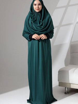 Manşeti Sandy Tek Parça Kullanımı Kolay Kendiliğinden Başörtülü Namaz Elbisesi Manşeti Sandy Tek Parça Kullanımı Kolay Kendiliğinden Başörtülü Namaz Elbisesi