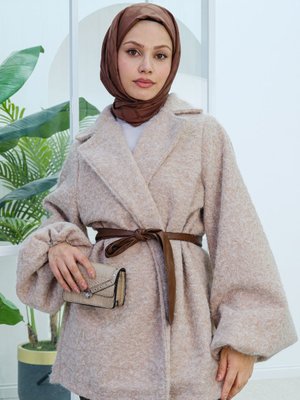 Balon Kol Kumaş Ceket Bej Balon Kol Kumaş Ceket Bej