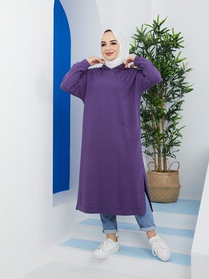 Kapüşonlu Sweatshirt Mor Kapüşonlu Sweatshirt Mor