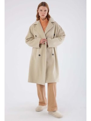 Arkadan Yırtmaçlı Kaşe Kaban Taş