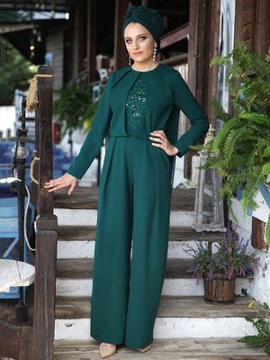 Hazem Damla Abiye Tulum Zümrüt