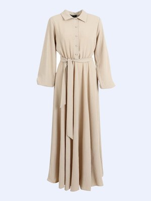 Aerobin Yarım Pat Kemerli Elbise Açık Taş