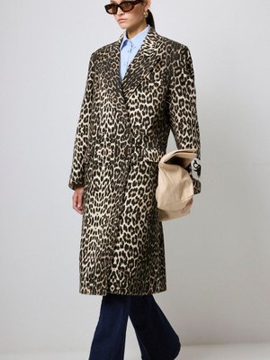 Leopar Desenli Uzun Ceket