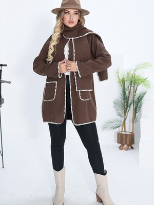 Sarel Atkılı Kaşe Ceket Kahve