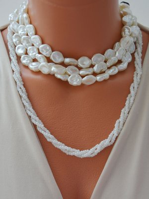 Çok Renkli İncili Kolye