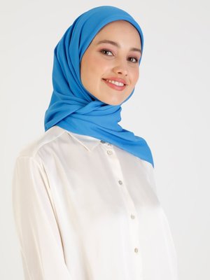Mavi Krep Eşarp