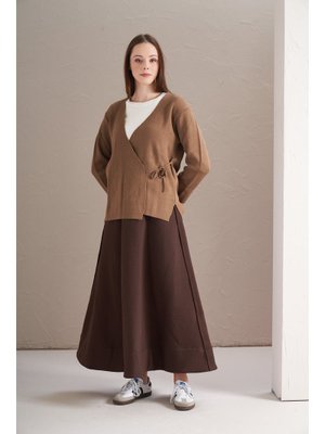 Triko Kruvaze Ceket Kahve