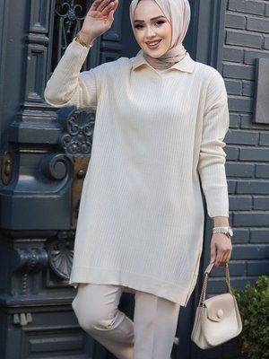 Fitilli Krem Triko Tunik