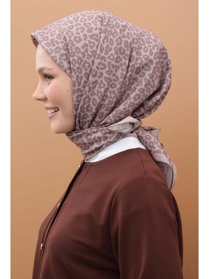 Leopar Desenli Pamuk Viskon Şal