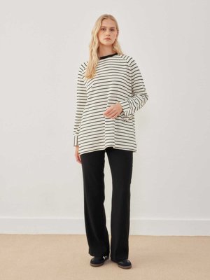 Gold Düğme Detaylı Sweatshırt Ekru