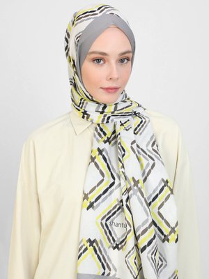 Kırık Beyaz Shantuq Soft Şal Küp Desen