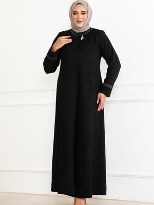 Şönil Kumaş Püsküllü Fermuarlı Mevsimlik Ferace