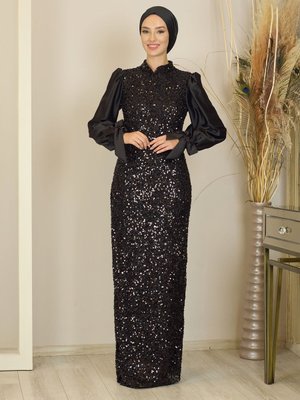 Siyah Azra Abiye Elbise Siyah Azra Abiye Elbise