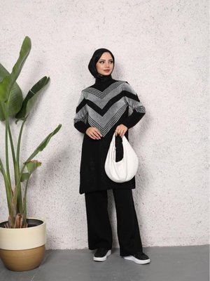 Simli Triko Tunik Pantolon Takım