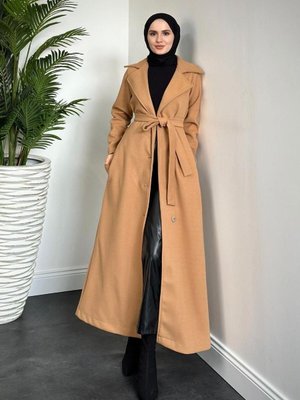 Savanna Astarlı Tam Boy Kaşe Kaban Camel Savanna Astarlı Tam Boy Kaşe Kaban Camel