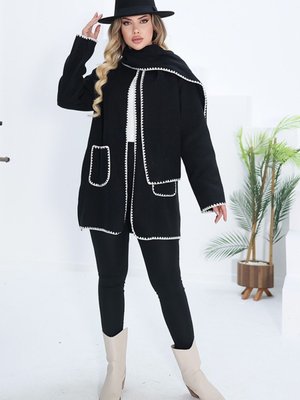 Sarel Atkılı Kaşe Ceket Siyah