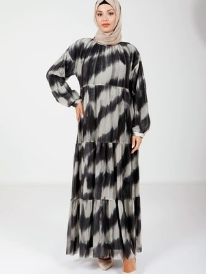 Siyah Katlı Tül Elbise Siyah Katlı Tül Elbise