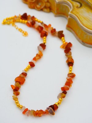 Kahverengi Yemen Akiği Doğaltaşlı Kolye