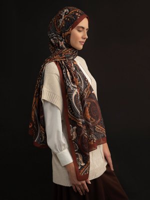 Cok Renkli Etnik Desenli Şal