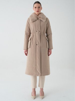 Kürk Yaka Cepli Mont