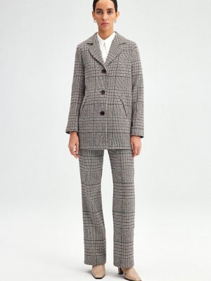 Yünlü Ekose Blazer Ceket