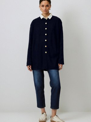 Gold Düğmeli Uzun Hırka