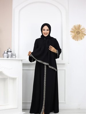 Ferace Abaya Uzun Tesetür Elbise