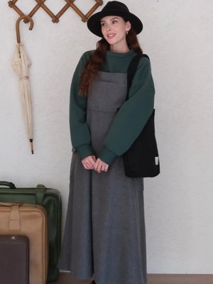 Antrasit Kaşe Etekli Salopet