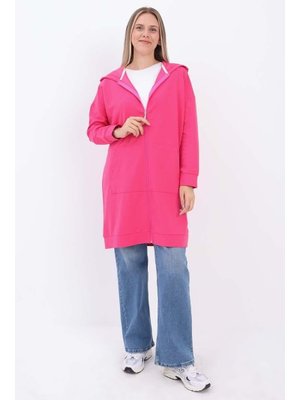 Fuşya Fermuarlı Sweat Hırka Fuşya Fermuarlı Sweat Hırka