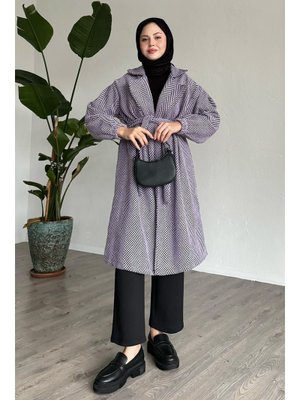 Balıksırtı Lila Kaşe Kaban Balıksırtı Lila Kaşe Kaban