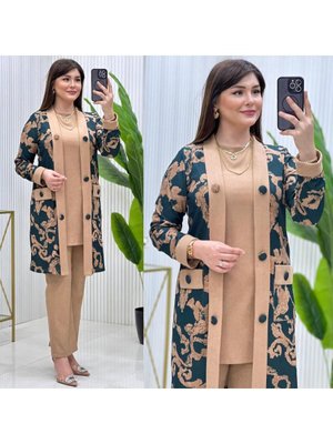 Desenli İçlik Hırkalı 3lü Takım