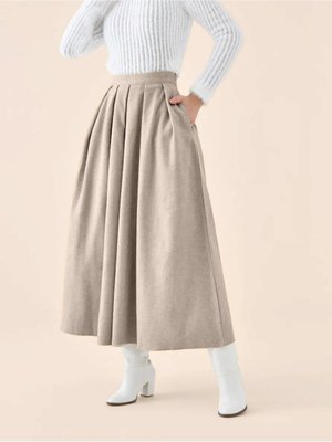 Pileli Fermuarlı Kaşe Etek Pileli Fermuarlı Kaşe Etek