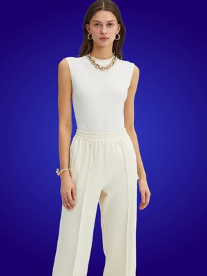 Nervürlü Krep Pantolon Nervürlü Krep Pantolon