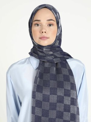 İndigo Dama Karla Şal