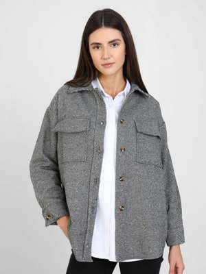 Cep Detaylı Ceket Antrasit Çizgili