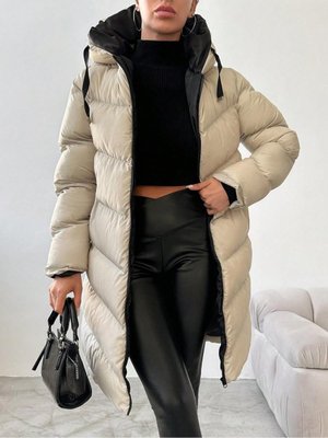 Yanı Fermuarlı Şişme Mont